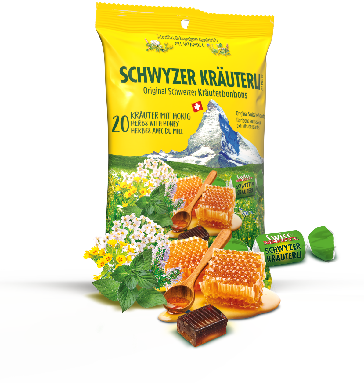 Schwyzer Kräuterli - Original mit Honig - Original Schweizer Kräuterbonbons!