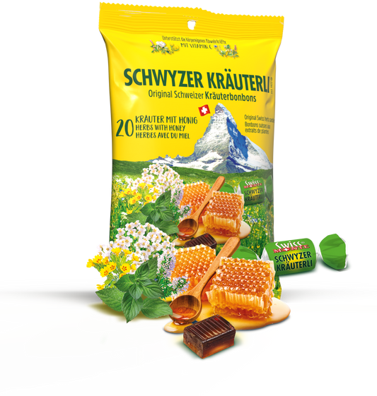 Schwyzer Kräuterli - Original mit Honig - Original Schweizer Kräuterbonbons!